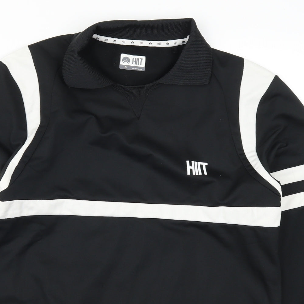 HIIT Mens Black Striped  Pullover Sweatshirt Size S