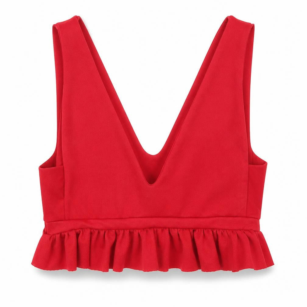Pretty Little Thing Womens Red   Cropped Tank Size 8