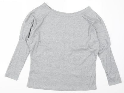 Additional front view of Preworn women’s grey basic t-shirt, size XL