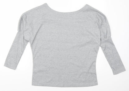 Back view of Preworn women’s grey basic t-shirt, size XL
