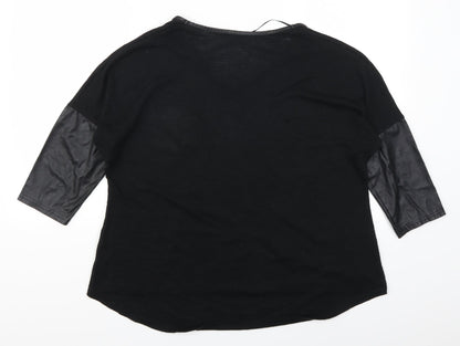 Back view of Atmosphere women’s black basic t-shirt, size UK 12