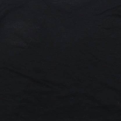Brand and care label for Atmosphere women’s black basic t-shirt, size UK 12