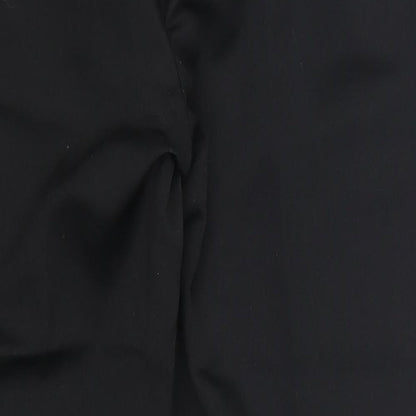 Brand and care label for Preworn women’s black trousers, size UK 30, in, 24-inch leg