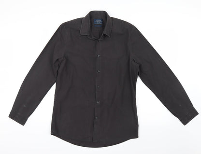 Additional front view of F&F men’s grey button-up, size 15.5