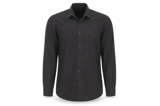 Front view of F&F men’s grey button-up, size 15.5
