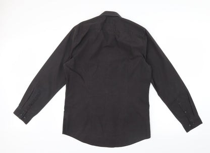 Back view of F&F men’s grey button-up, size 15.5