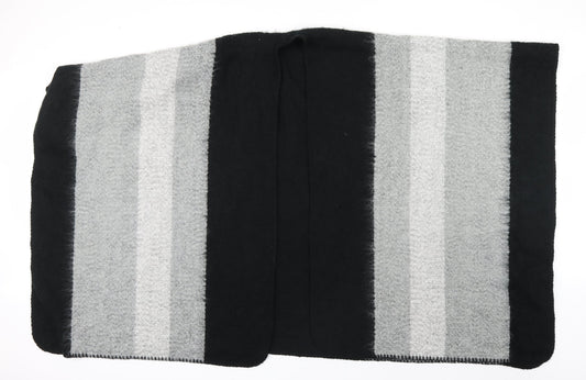 Preworn Womens Black Striped Knit  Shawl/Wrap