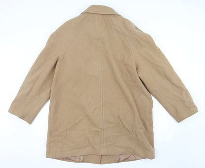 Back view of Miss Smith women’s beige pea coat coat, size UK 16