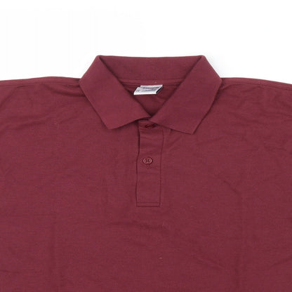Close-up detail of JERZEES women’s purple basic polo, size XS