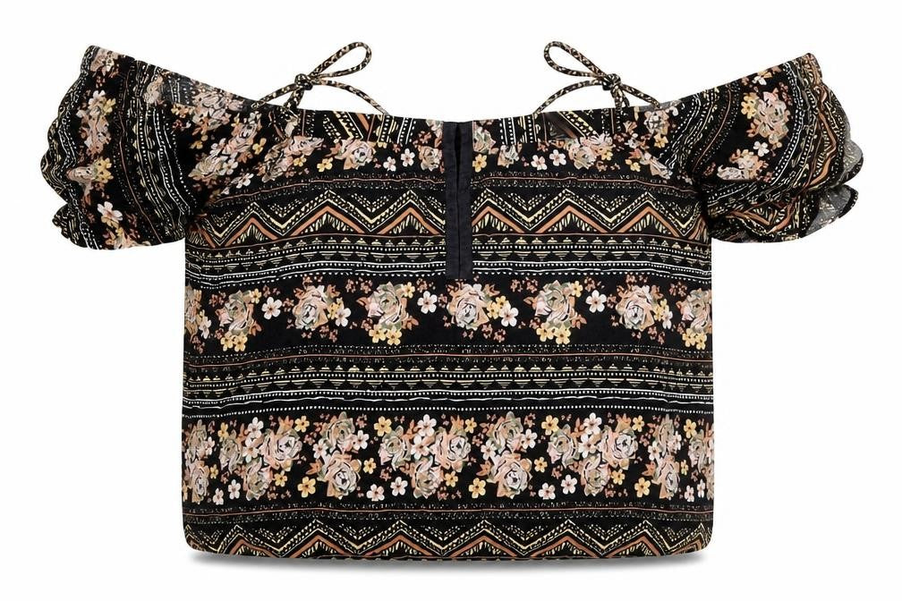 New Look Womens Black Geometric  Basic Blouse Size 12
