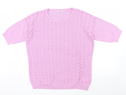 Additional front view of Damart women’s purple knit jumper, size UK 14