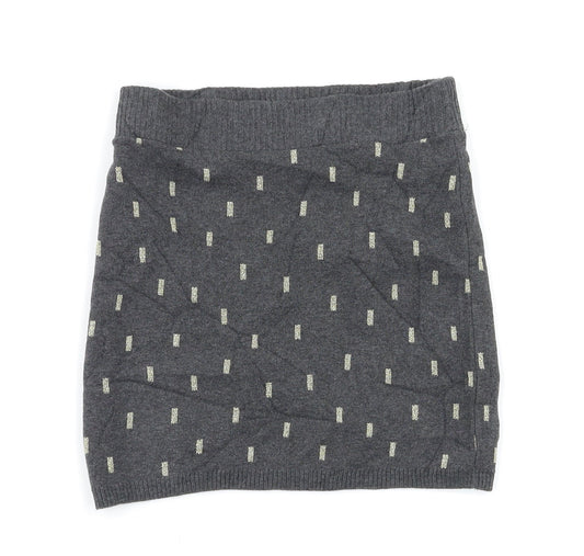 H&M Girls Grey Spotted  A-Line Skirt Size 9-10 Years - Stretch waistband