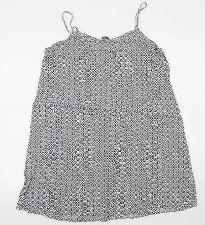 Additional front view of Papaya women’s blue argyle/diamond fit & flare, size UK 14