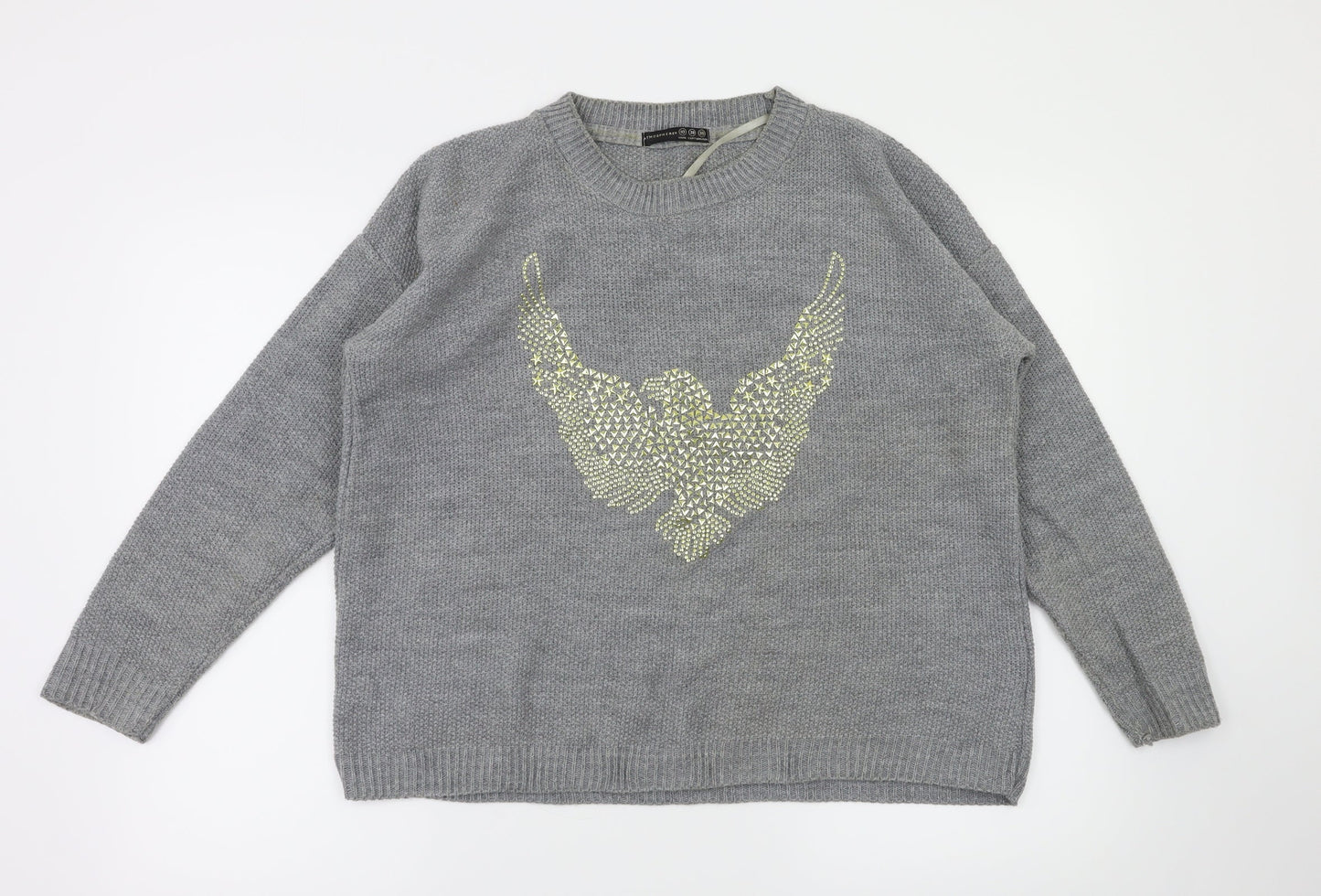 Primark Womens Grey Animal Print  Pullover Jumper Size 10