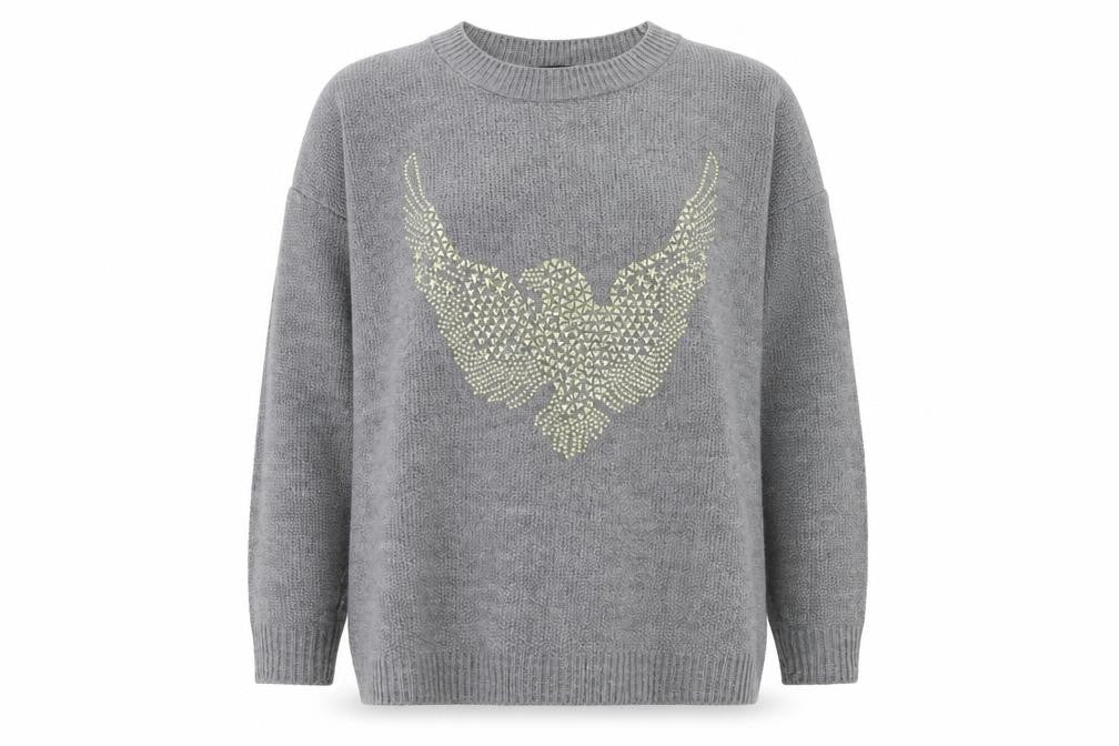 Primark Womens Grey Animal Print  Pullover Jumper Size 10