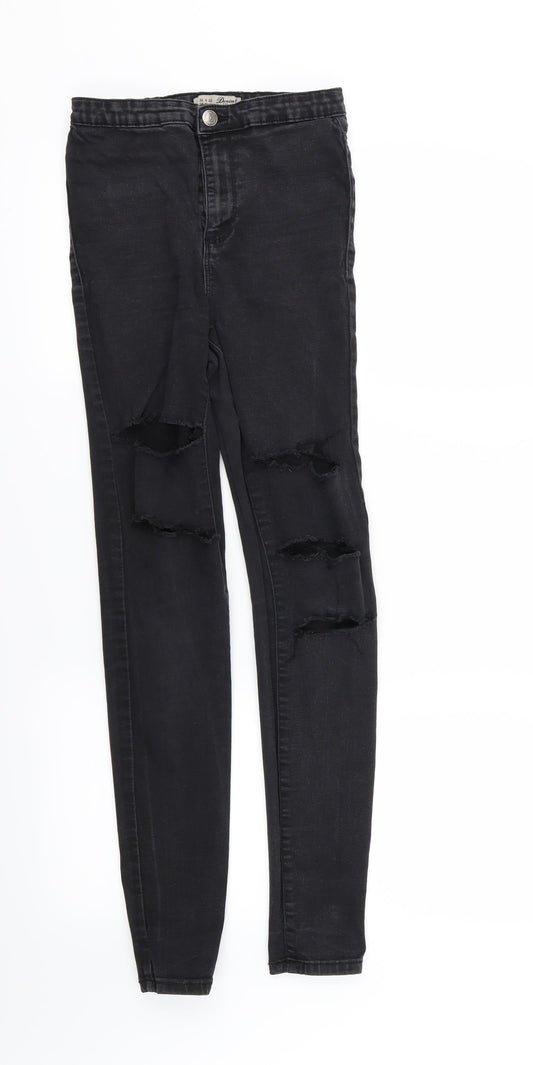 Denim & Co. Womens Black  Denim Skinny Jeans Size 8 L29 in