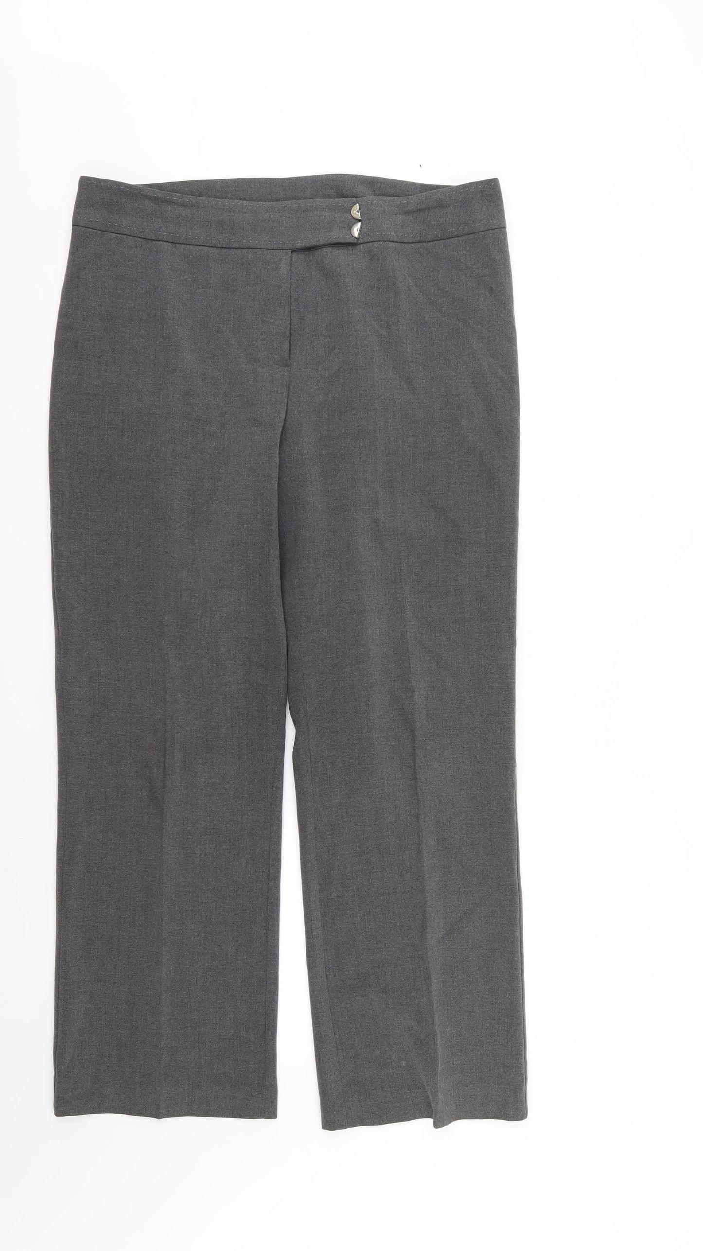 Ellie Louise Womens Grey  Rayon Trousers  Size 16 L28 in