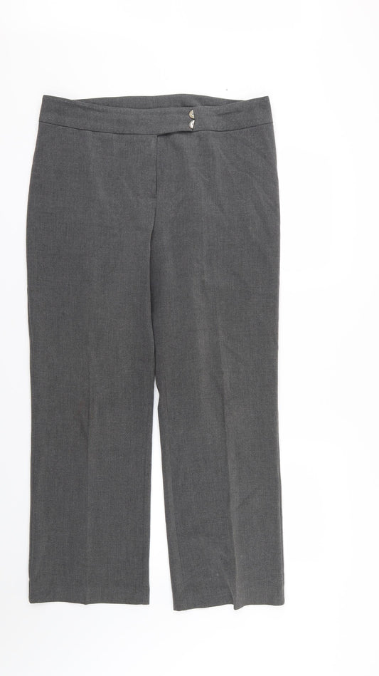 Ellie Louise Womens Grey  Rayon Trousers  Size 16 L28 in