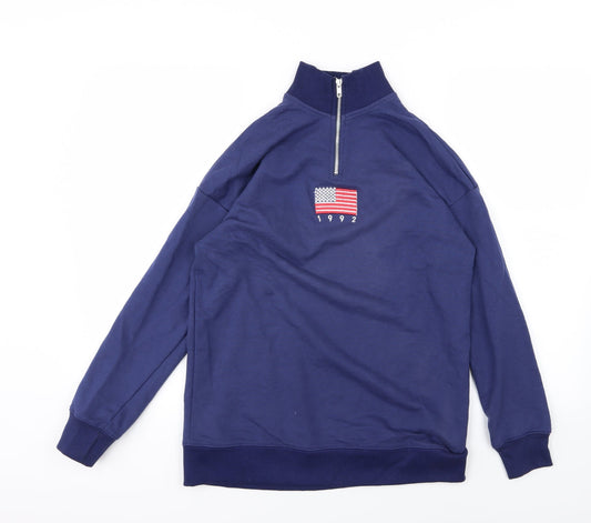 Daisy Street Womens Blue  Jersey Pullover Sweatshirt Size 12