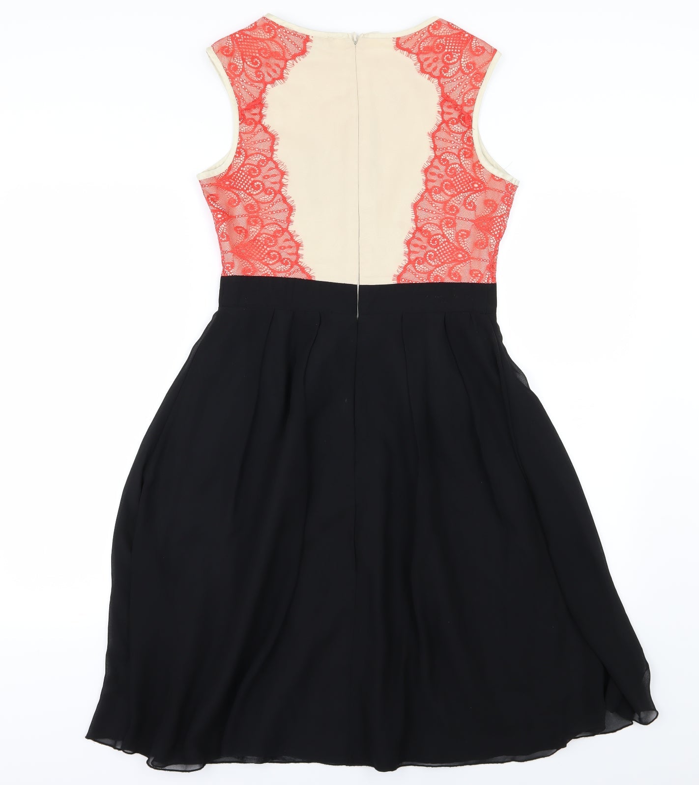 Little Mistress Womens Black Floral Chiffon A-Line  Size 10