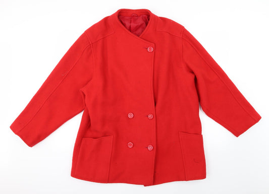 First Choice Womens Red  Knit Overcoat Coat Size 18