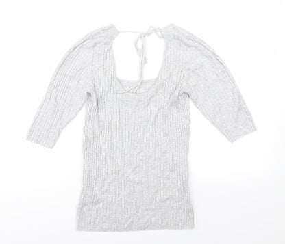 Back view of Next women’s grey knit jumper, size UK 8
