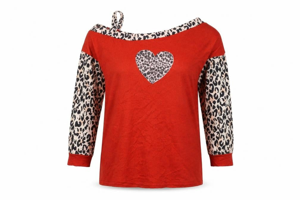Preworn Womens Red   Pullover Jumper Size L  - heart animal print