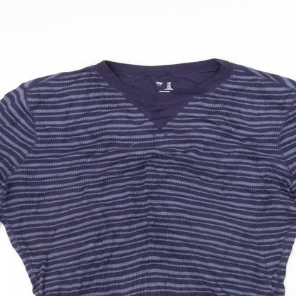 Close-up detail of Gap women’s black striped jumper, size S