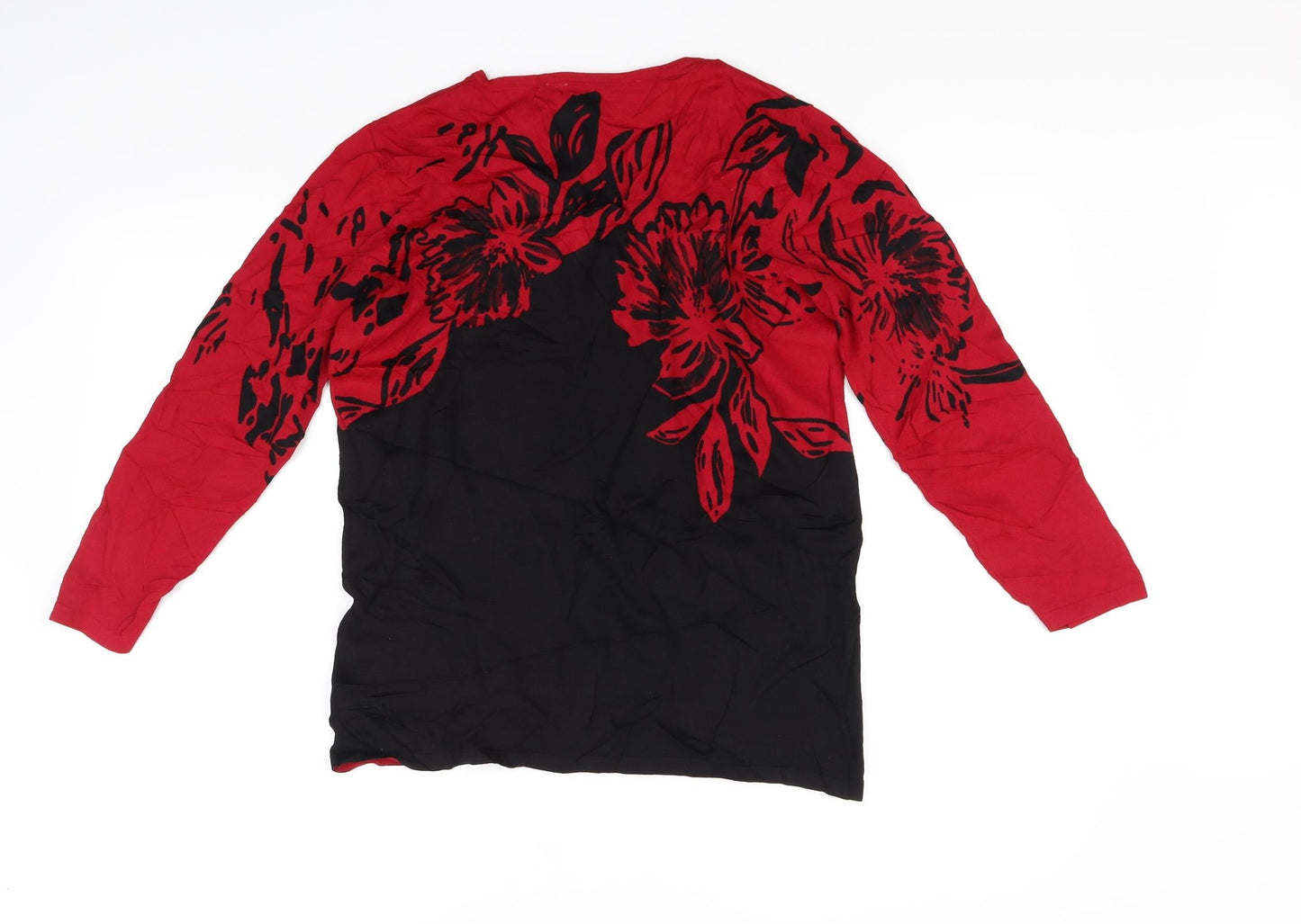 EWM Womens Red Floral  Pullover Jumper Size M