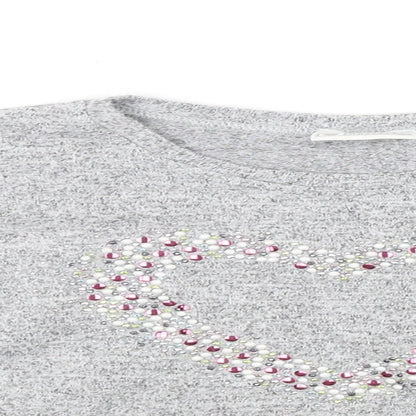 Close-up detail of Sweet Millie girls’ grey jumper, size 7, years