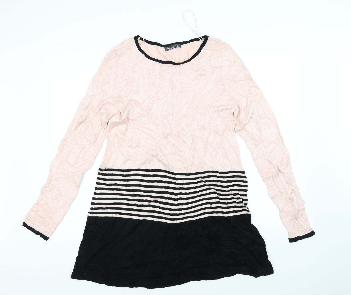 Bonmarche Womens Pink Striped  A-Line  Size S