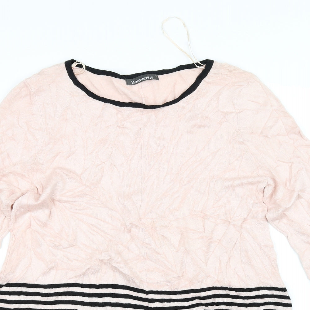 Bonmarche Womens Pink Striped  A-Line  Size S