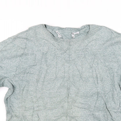 Close-up detail of Topman men’s green jumper, size XS