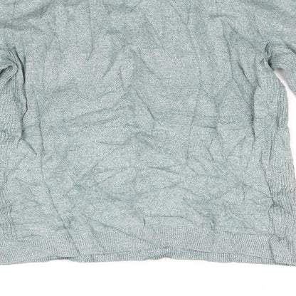 Brand and care label for Topman men’s green jumper, size XS