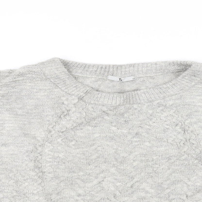 Close-up detail of Tu women’s grey jumper, size UK 10