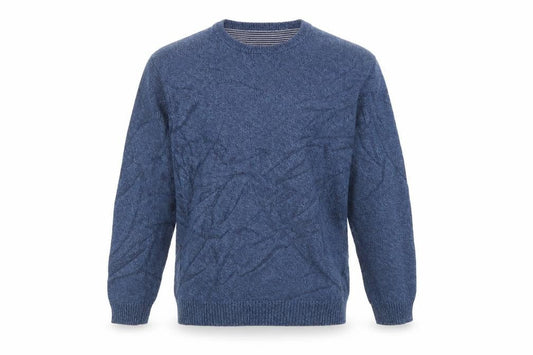 Front view of BHS men’s blue jumper, size L