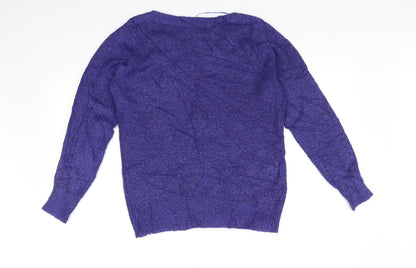 Back view of Bonmarché women’s purple jumper, size S