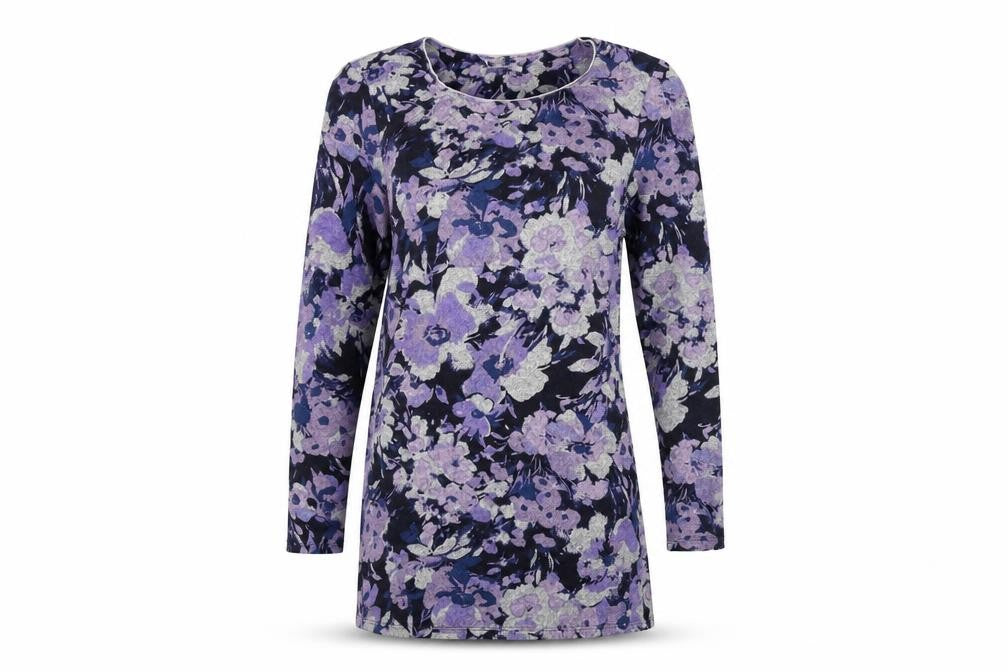 m&S Womens Purple Floral  A-Line  Size 8