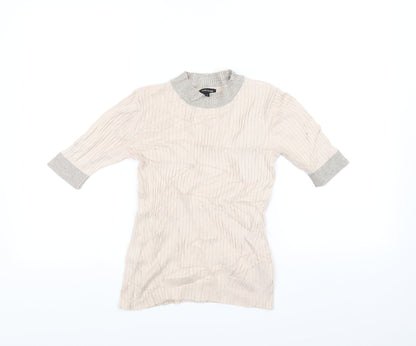 Additional front view of River island women’s pink basic t-shirt, size UK 8