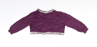 Back view of Zingara women’s purple cardigan jumper, size UK 14, - sequin