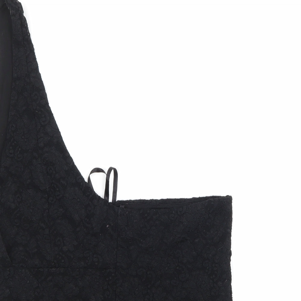 Fransa Womens Black Floral  Basic Blouse Size L