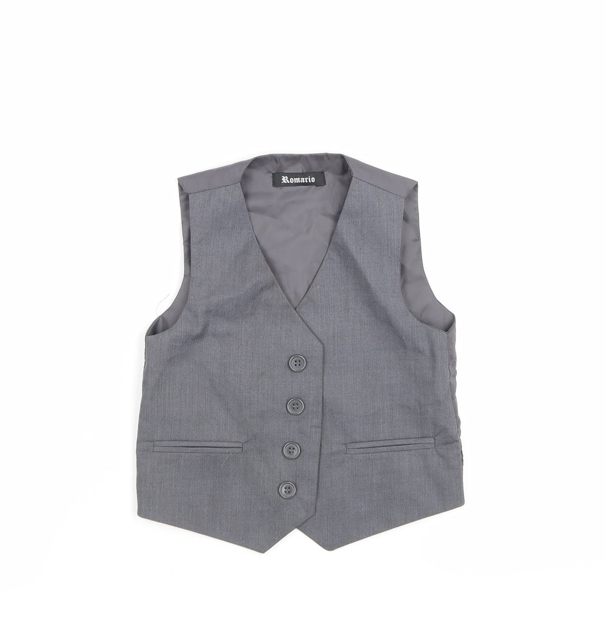 Romaario Boys Grey   Overcoat Waistcoat Size 3 Years