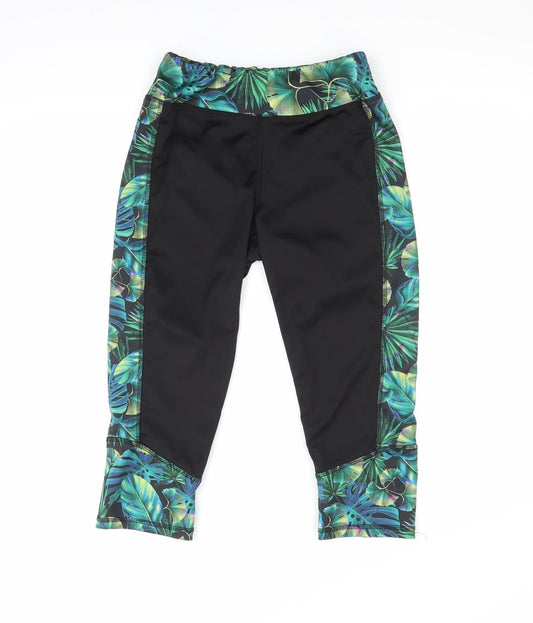 Active Womens Black Floral  Athletic Shorts Size 10