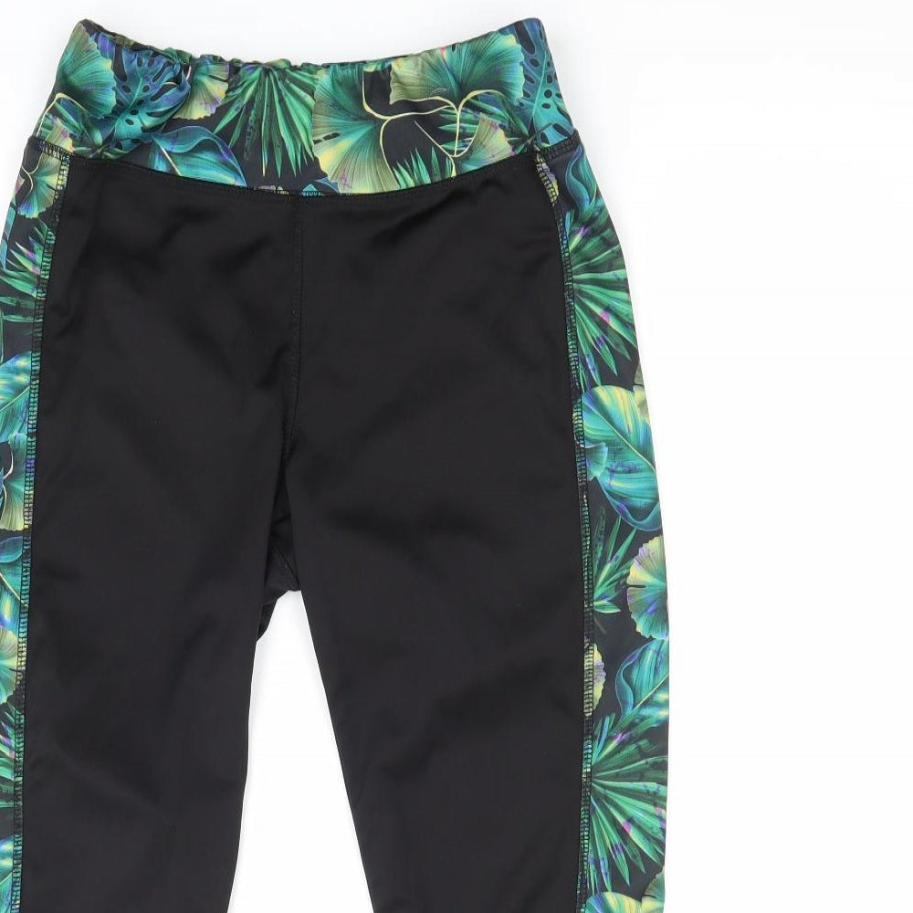 Preloved Active Womens Black Floral  Athletic Shorts Size 10 - Detail