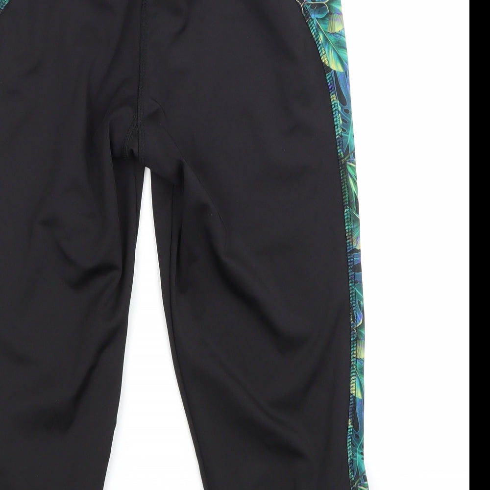 Preloved Active Womens Black Floral  Athletic Shorts Size 10 - Label