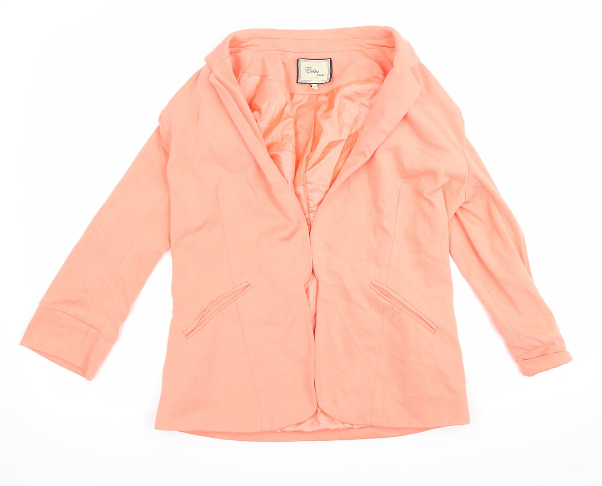 Evita Womens Orange   Jacket Blazer Size 12