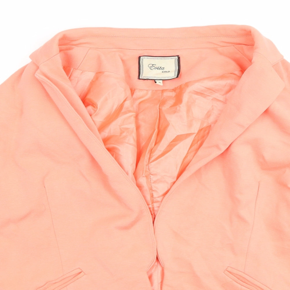 Evita Womens Orange   Jacket Blazer Size 12