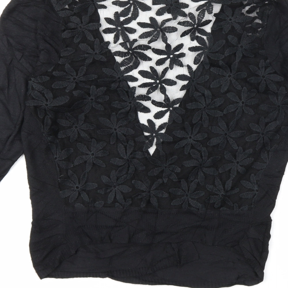 izabel Womens Black  Knit Cardigan Jumper Size 8