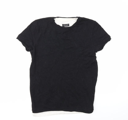 Front view of Zara women’s black knit jumper, size M