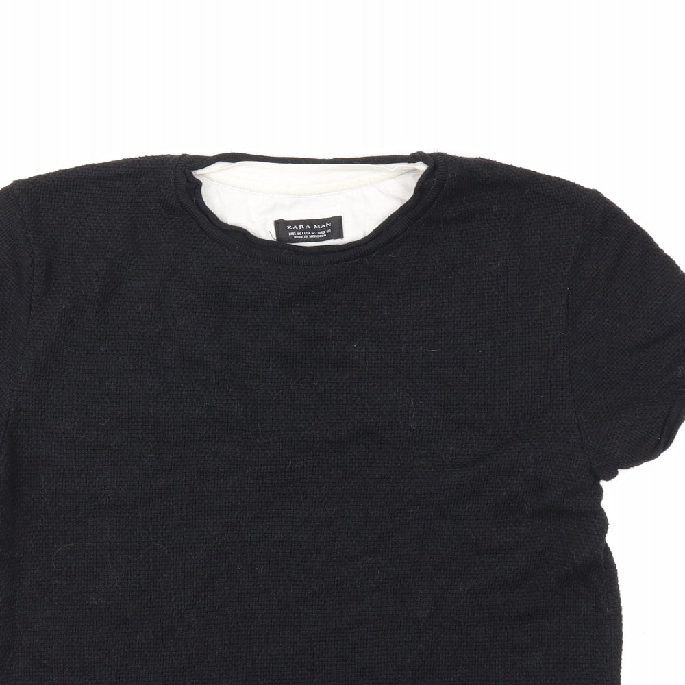 Zara Womens Black  Knit Pullover Jumper Size M